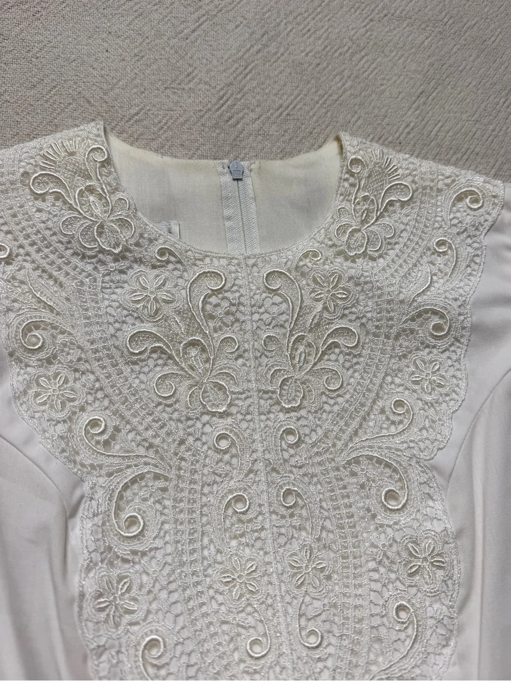 VTG 80s Jessica McClintock White Embroidered Flower Girl Church Dress 12
